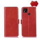 For Xiaomi Redmi 10A / 9C Crazy Horse Top Layer Cowhide Leather Phone Case(Red) - 1