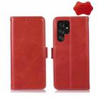 For Samsung Galaxy S22 Ultra 5G Crazy Horse Top Layer Cowhide Leather Phone Case(Red) - 1