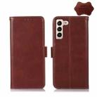 For Samsung Galaxy S22 5G Crazy Horse Top Layer Cowhide Leather Phone Case(Brown) - 1