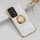 For Samsung Galaxy A53 Japanese Version 6D Electroplating Full Coverage Silicone Protective Case with Magnetic Ring Holder(White) - 1