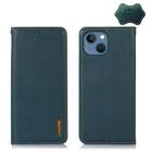 For iPhone 13 KHAZNEH Nappa Top Layer Cowhide Leather Phone Case(Green) - 1