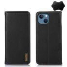 For iPhone 13 KHAZNEH Nappa Top Layer Cowhide Leather Phone Case(Black) - 1