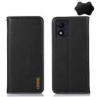 For Alcatel 1B 2022 KHAZNEH Nappa Top Layer Cowhide Leather Phone Case(Black) - 1