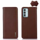 For Samsung Galaxy F23 5G / M23 KHAZNEH Nappa Top Layer Cowhide Leather Phone Case(Brown) - 1