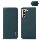 For Samsung Galaxy S22+ 5G KHAZNEH Nappa Top Layer Cowhide Leather Phone Case(Green) - 1