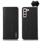 For Samsung Galaxy S22+ 5G KHAZNEH Nappa Top Layer Cowhide Leather Phone Case(Black) - 1