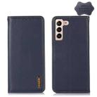 For Samsung Galaxy S22 5G KHAZNEH Nappa Top Layer Cowhide Leather Phone Case(Blue) - 1