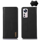 For Xiaomi 12 Pro KHAZNEH Nappa Top Layer Cowhide Leather Phone Case(Black) - 1