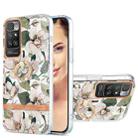 For Xiaomi Redmi 10 Ring IMD Flowers TPU Phone Case(Green Gardenia) - 1