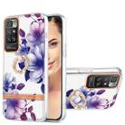 For Xiaomi Redmi 10 Ring IMD Flowers TPU Phone Case(Purple Begonia) - 1