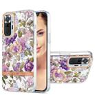 For Xiaomi Redmi Note 10 Pro / Note 10 Pro Max Ring IMD Flowers TPU Phone Case(Purple Peony) - 1