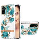 For Xiaomi Redmi Note 10S / Note 10 4G Ring IMD Flowers TPU Phone Case(Blue Rose) - 1