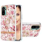 For Xiaomi Redmi Note 10S / Note 10 4G Ring IMD Flowers TPU Phone Case(Pink Gardenia) - 1