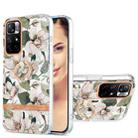 For Xiaomi Redmi Note 11 5G / Poco M4 Pro 5G Ring IMD Flowers TPU Phone Case(Green Gardenia) - 1