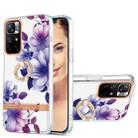 For Xiaomi Redmi Note 11 5G / Poco M4 Pro 5G Ring IMD Flowers TPU Phone Case(Purple Begonia) - 1