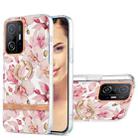 For Xiaomi Mi 11T Ring IMD Flowers TPU Phone Case(Pink Gardenia) - 1