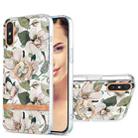 For Xiaomi Redmi 9A Ring IMD Flowers TPU Phone Case(Green Gardenia) - 1