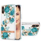 For Xiaomi Redmi 9A Ring IMD Flowers TPU Phone Case(Blue Rose) - 1