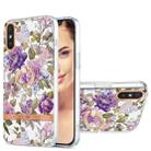 For Xiaomi Redmi 9A Ring IMD Flowers TPU Phone Case(Purple Peony) - 1