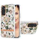 For Xiaomi Redmi Note 11S / Note 11 4G Global Ring IMD Flowers TPU Phone Case(Green Gardenia) - 1