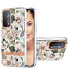 For OPPO A74 5G / A93 5G / A54 5G / A93S 5G Ring IMD Flowers TPU Phone Case(Green Gardenia) - 1