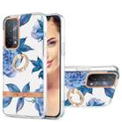 For OPPO A74 5G / A93 5G / A54 5G / A93S 5G Ring IMD Flowers TPU Phone Case(Blue Peony) - 1