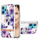 For OPPO Realme 9 Pro+ 5G Ring IMD Flowers TPU Phone Case(Purple Begonia) - 1