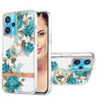 For OPPO Realme 9 Pro 5G Ring IMD Flowers TPU Phone Case(Blue Rose) - 1