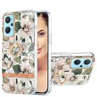 For OPPO A36 / A96 4G / Realme 9i Ring IMD Flowers TPU Phone Case(Green Gardenia) - 1