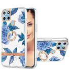 For OPPO Realme C21Y Ring IMD Flowers TPU Phone Case(Blue Peony) - 1