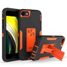 For iPhone SE 2022 / SE 2020 / 8 / 7 Magnetic Holder Phone Case(Black + Orange) - 1