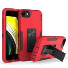 For iPhone SE 2022 / SE 2020 / 8 / 7 Magnetic Holder Phone Case(Red + Black) - 1