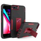 Magnetic Holder Phone Case For iPhone 8 Plus / 7 Plus(Black + Wine Red) - 1