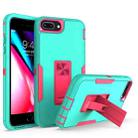 Magnetic Holder Phone Case For iPhone 8 Plus / 7 Plus(Green + Rose Red) - 1