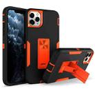 For iPhone 11 Pro Max Magnetic Holder Phone Case (Black + Orange) - 1