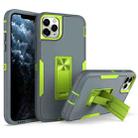 For iPhone 11 Pro Max Magnetic Holder Phone Case (Dark Grey + Green) - 1