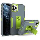 For iPhone 12 Pro Max Magnetic Holder Phone Case(Dark Grey + Green) - 1