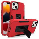 For iPhone 13 mini Magnetic Holder Phone Case (Red + Black) - 1
