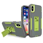 For iPhone X / XS Magnetic Holder Phone Case(Dark Grey + Green) - 1