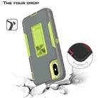 For iPhone X / XS Magnetic Holder Phone Case(Dark Grey + Green) - 4