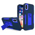 For iPhone X / XS Magnetic Holder Phone Case(Sapphire Blue + Dark Blue) - 1