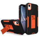 For iPhone XR Magnetic Holder Phone Case(Black + Orange) - 1