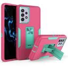 For Samsung Galaxy A53 5G Magnetic Holder Phone Case(Rose Red + Blue-green) - 1