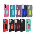 For Samsung Galaxy S21 FE 5G Magnetic Holder Phone Case(Purple Red + Rose Gold) - 7