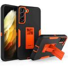 For Samsung Galaxy S22 5G Magnetic Holder Phone Case(Black + Orange) - 1