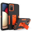For Samsung Galaxy A02s Magnetic Holder Phone Case(Black + Orange) - 1