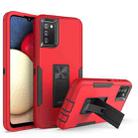 For Samsung Galaxy A02s Magnetic Holder Phone Case(Red + Black) - 1