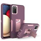 For Samsung Galaxy A02s Magnetic Holder Phone Case(Purple Red + Rose Gold) - 1