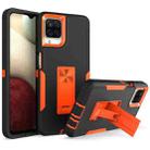 For Samsung Galaxy A12 Magnetic Holder Phone Case(Black + Orange) - 1
