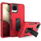 For Samsung Galaxy A12 Magnetic Holder Phone Case(Red + Black) - 1